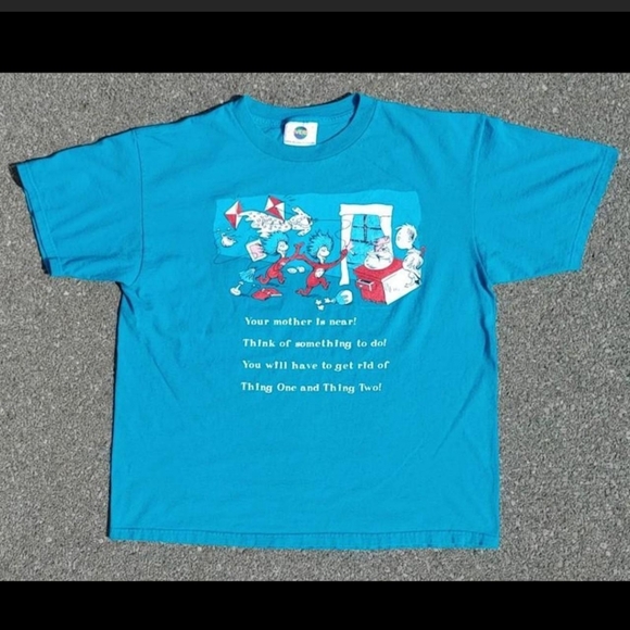 ​Vtg 2000s Universal Studios Dr Seuss Double Sided Print T-Shirt Large - Picture 8 of 8